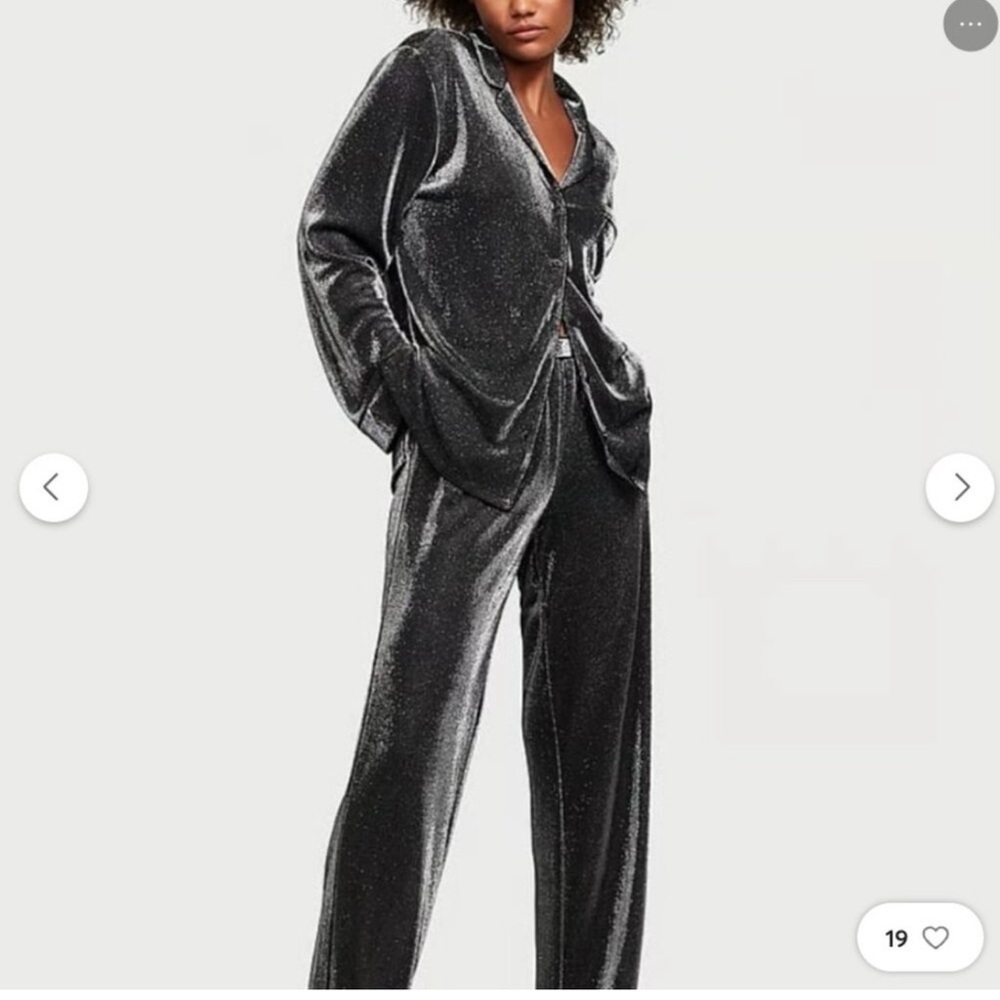Victoria’s Secret shimmer silver knit pajamas